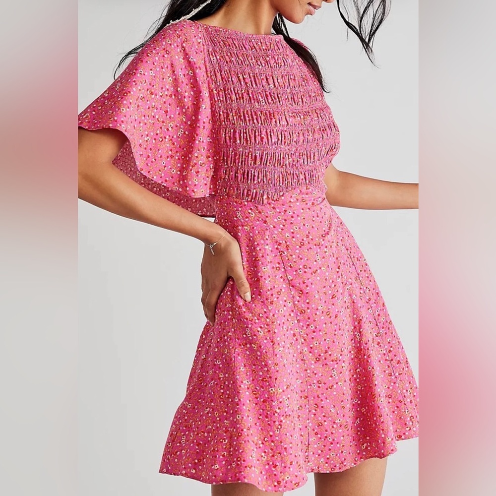 FREE PEOPLE - Florence Lace-Up-Back Mini Dress